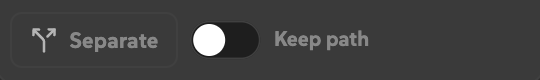 The Separate row in More with Keep path switched off.