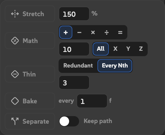 The More drawer with Every Nth selected and a value of 3 beside Thin.
