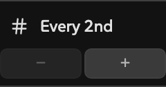 Picky Every Nth row inside the Functions menu, showing the main action with minus and plus steppers.