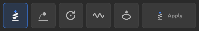 Springy in a short row with five behavior icons and a separate Apply control.