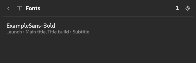 Fonts findings grouped by missing font with affected comps and layers beneath each name